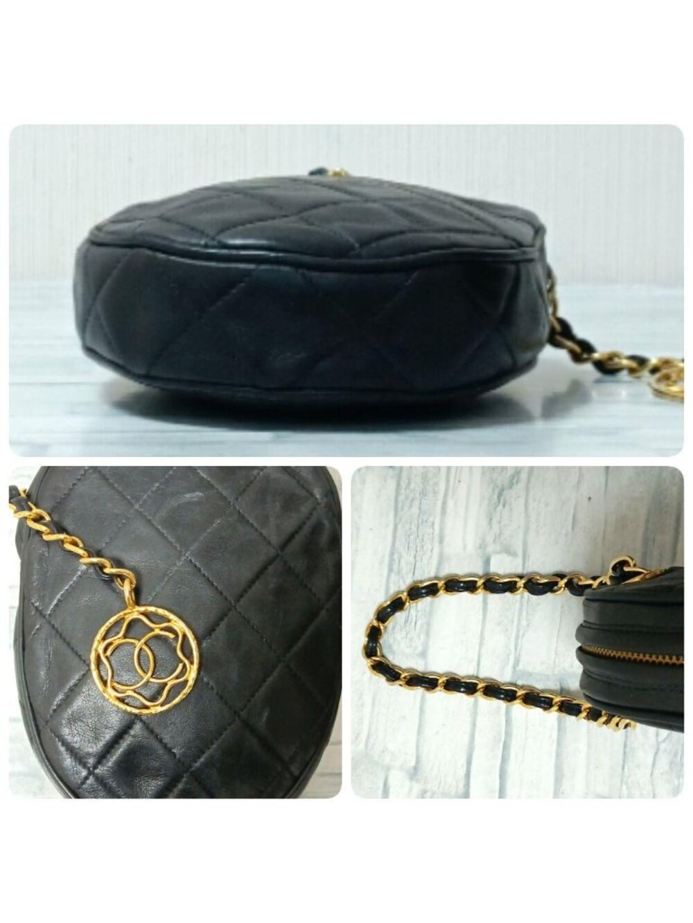 Chanel Quilted Pouch Chain Shoulder Handbag Lambskin Black - Picture 4 of 10